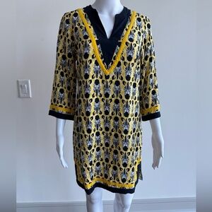 Crown & Ivy Yellow and Black Zebra Patterned Tunic Dress